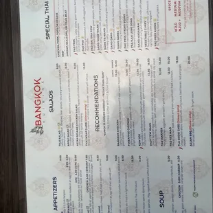 menu