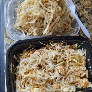 Chicken pad Thai (distributed into portions by myself after receiving order)