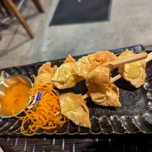 Fried Quail Egg Wontons