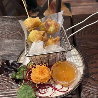 Fried Quail Egg Wontons