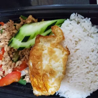 Gai Sub Basil Over Rice