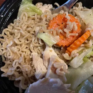 Bamee &apos;stir fried&apos; noodles. Obviously is instant ramen noodles.