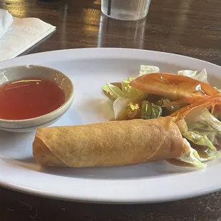 Salad and spring roll