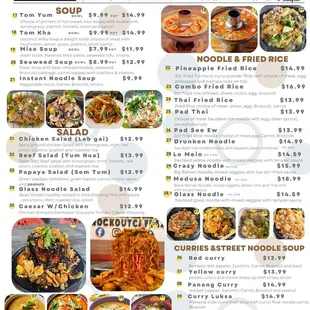 Noodle and curry Menu