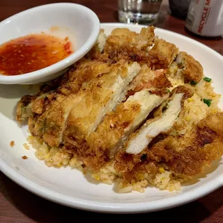 Fried Rice with Fried Chicken
