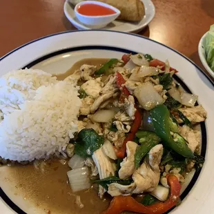 Basil chicken (no bamboo) spicy level 5