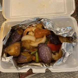 Spicy Eggplant with shrimp