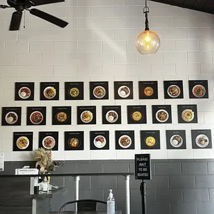 Display of dishes on the wall