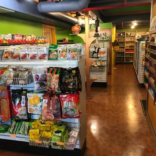 a variety of food items on display