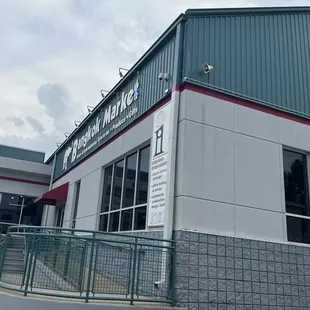 the front of the building