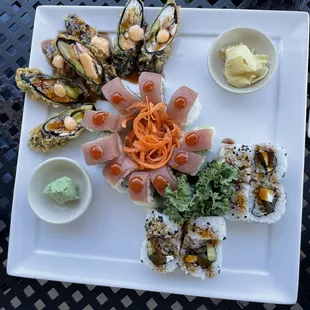 sashimi, sushi, sushi and sashimi, food