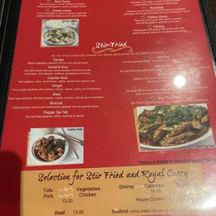 Curry menu