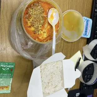 Yellow curry shrimp medium spicy