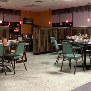 Dirty tables. No bussing the entire time we've been here. As you can see, place is empty.