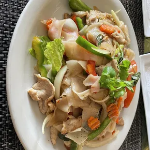 Pad Kee Mow with pork