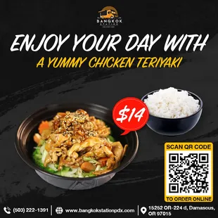 Chicken  Teriyaki 

https://bangkokstationthaistreetfoodor.smiledining.com//?2022101701