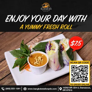Fresh Roll Tofu with  Peanut Sauce.
https://bangkokstationthaistreetfoodor.smiledining.com//?2022101701