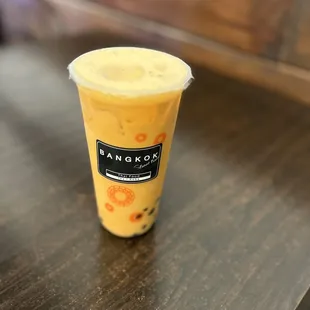 Thai tea with boba