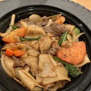 beef and vegetables in a bowl