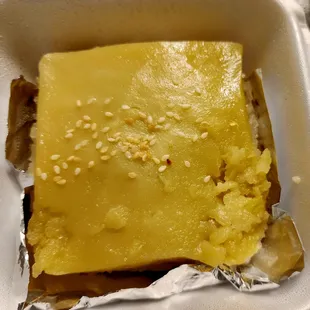 Coconut Custard Sticky Rice. $8.95.