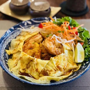 Shrimp egg wrap pad thai