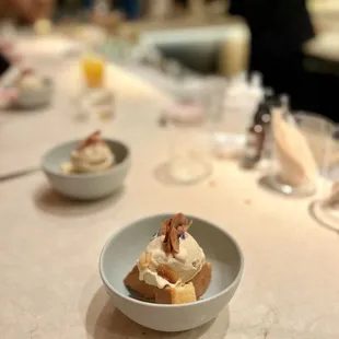 Coconut ice cream dessert