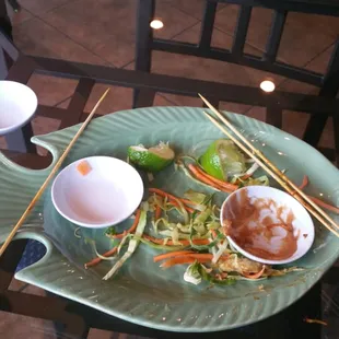 The chicken satay was very good. Moist and flavorful.