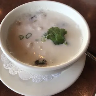 Coconut chicken soup. Tom kha kai