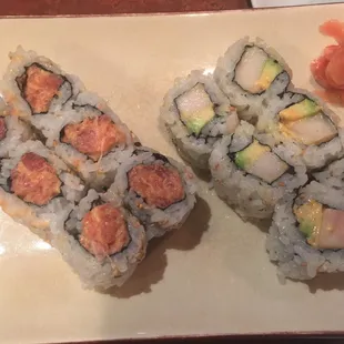 Spicy white tuna and spicy tuna rolls
