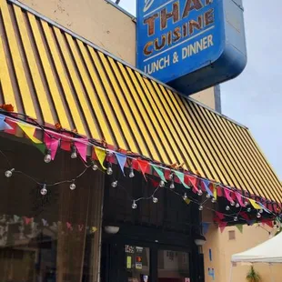 the front of the restaurant