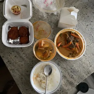 Delicious!! I got beef panang , Tom Yumm and shrimp toast