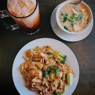 39. Pad See-Iw, Coconut Soup, &amp; Thai Iced Tea