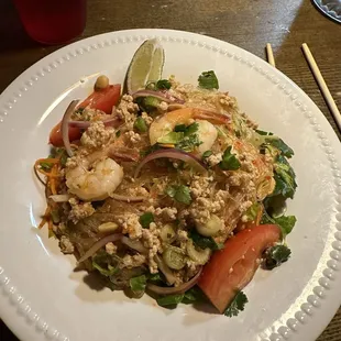 Bean thread salad (10. Yum Woon Sen)