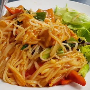 Spicy noodle ($13), made vegan. Gloopy sauce, slightly sweet. Not great.