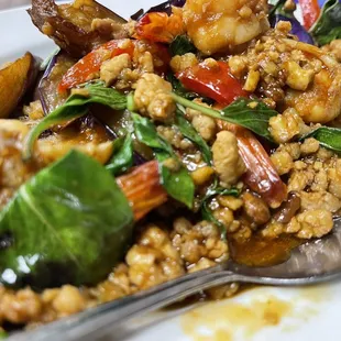 #110 - Stir-Fried Chinese Eggplant with shrimp and ground pork