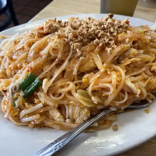 Spicy chicken Pad Thai, very spicy very tasty.