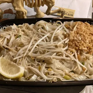 Chicken Pad Thai. Looked ok but tasted black, mushy and the weirdest dried chewy chunks in it were ... what?
