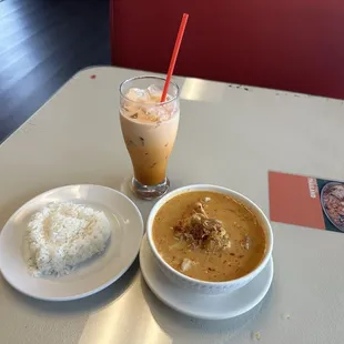 C3. Massamun Curry and 2. Thai Ice Tea