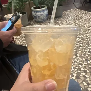 Ordered thai tea, I got a cup full if ice and a little bit of thai tea.