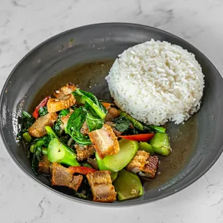 Chinese Broccoli with Crispy Pork