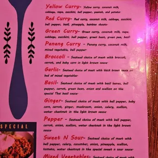menu