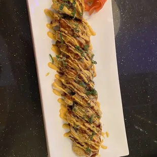 a plate of food on a table