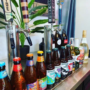 Beer, wine and cider available too! Most are from local breweries and wineries-supporting local businesses-love it!!