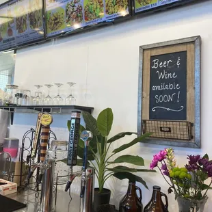 Beer and wine available soon! Including growler fills to go!