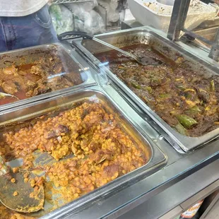 Regular beef, spicy beef and a goat-beef combo