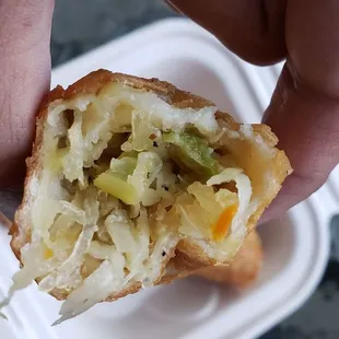 Interior of vegetarian egg roll ($5 for two). Fine but nothing special.