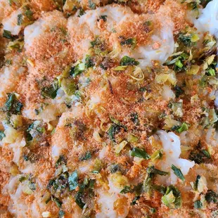 My mom loves the shrimp,  onions, savory banh day  for lunch $18.  Happy Thursday 6/27/24