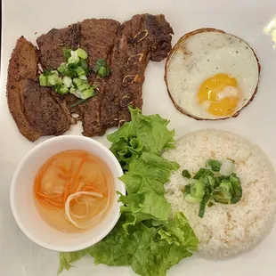 Broken Rice Pork Chop Plate