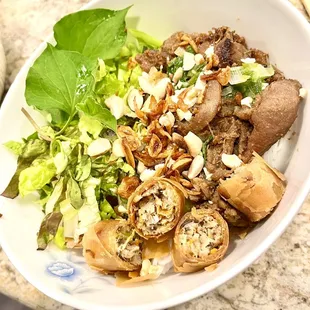 Made our own bun thit nuong (bbq pork vermicelli noodles bowl) at home with the items ordered for catering