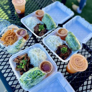 Banh Cuon x1, Bun Thit Nuong x3, Tra Thai